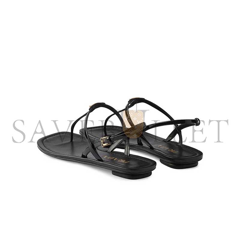 Pra*a patent leather thong sandals